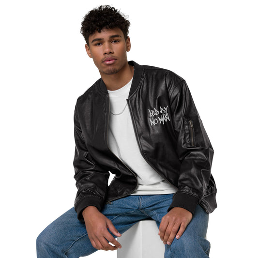 Faux Leather Bomber Jacket